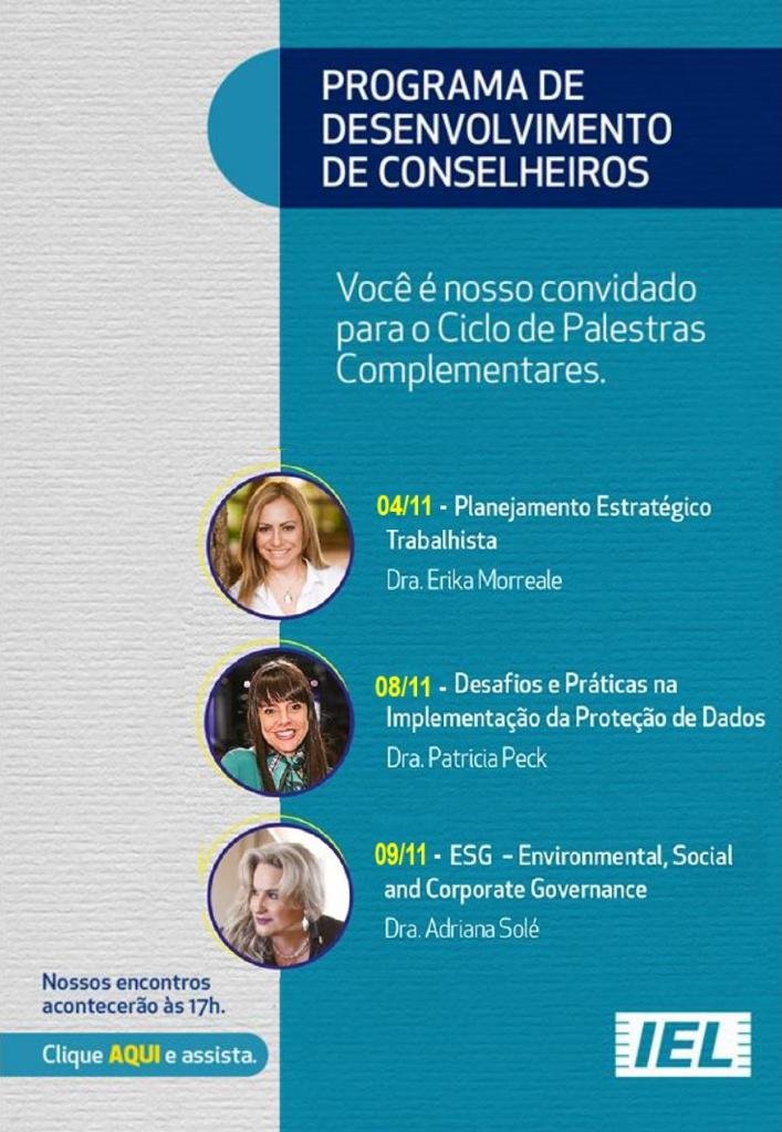 Programa de Desenvolvimento de Conselheiros da Fiemg para falar sobre ESG
