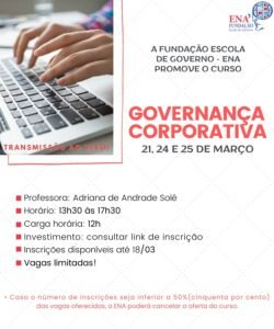 ENA promove curso de Formação em Governança Corporativa; inscreva-se