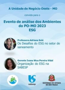 Sabesp – MO/SP: treinamento interno para executivos sobre Agenda ESG no setor de saneamento