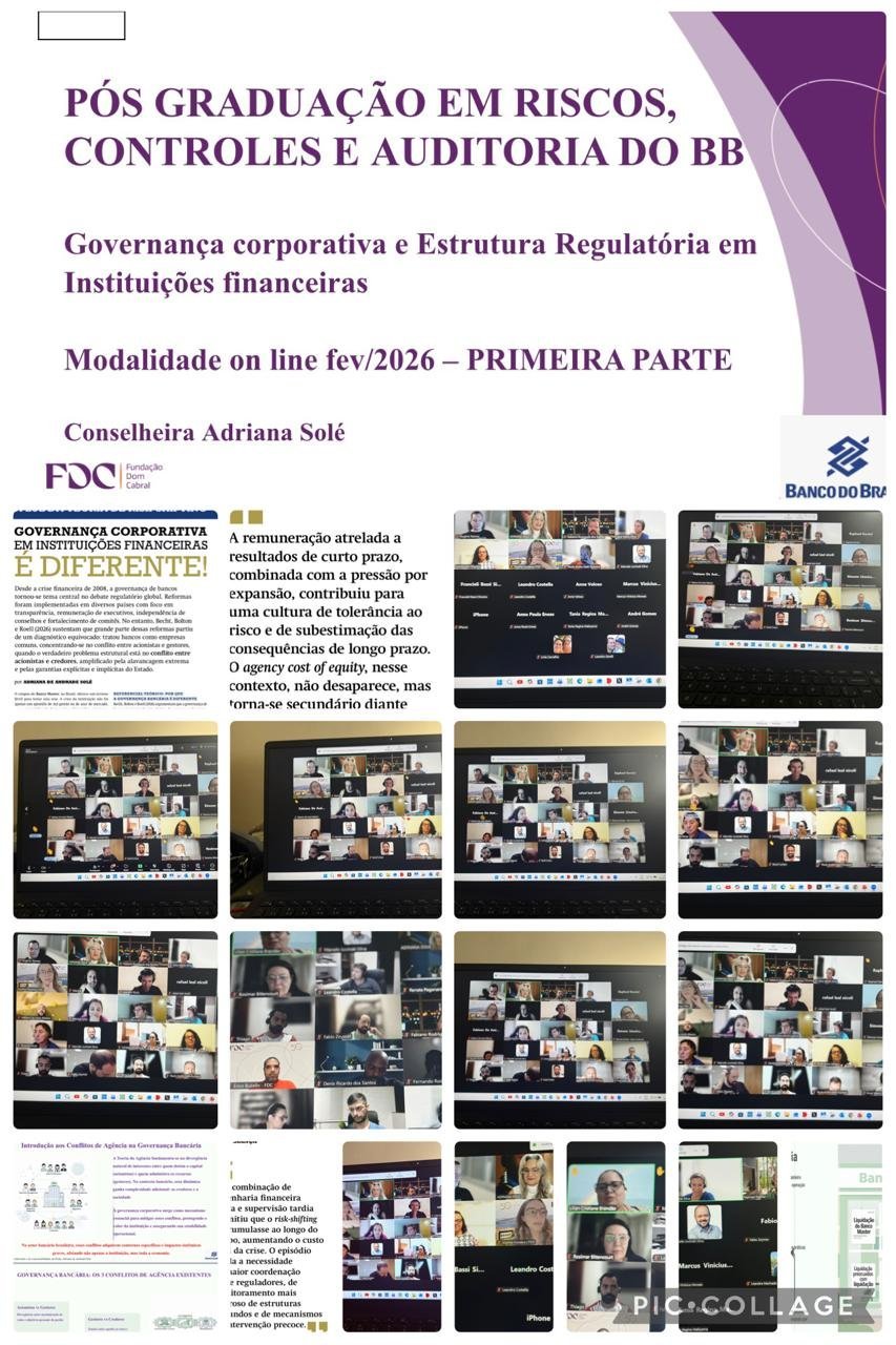 Banco do Brasil e Fundação Dom Cabral: Pós-Graduação em Riscos, Controles e Auditoria | Turma 3 Banco do Brasil e Fundação Dom Cabral: Pós-Graduação em Riscos, Controles e Auditoria | Turma 3