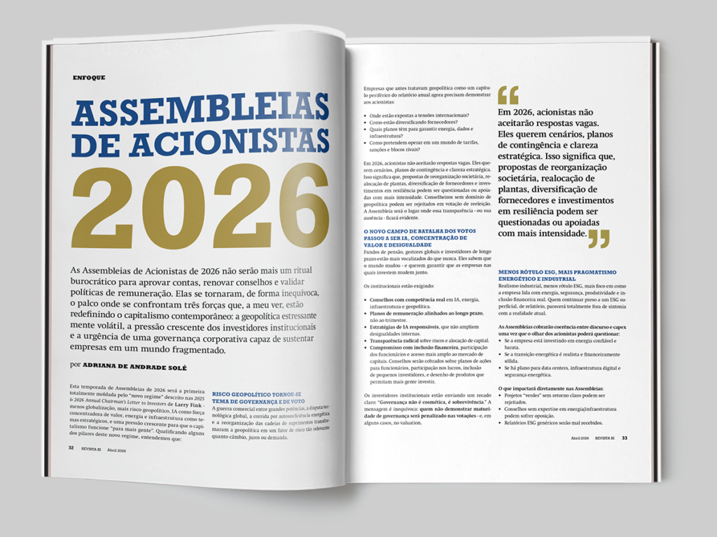 Artigo na Revista RI 300 edições: “A Temporada de Assembleias de Acionistas 2026”